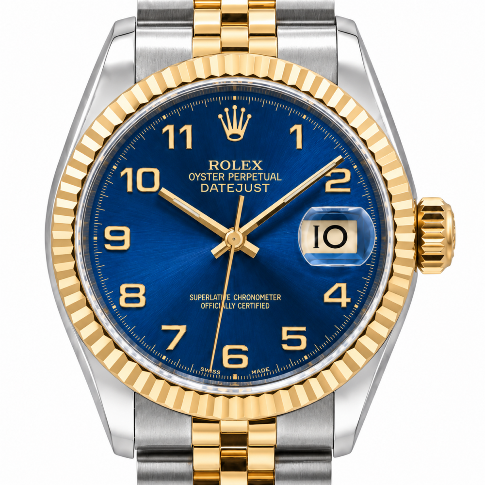 Rolex Datejust 36MM 16233 Two-Tone Blue Dial Watch